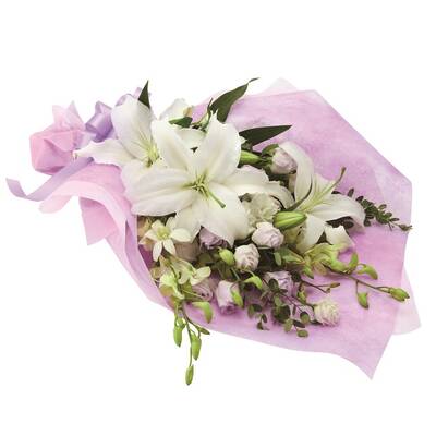 Sympathy Bouquet in white with some pastel colors