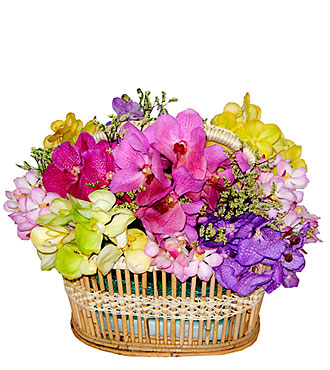 Colorful Basket w/Orchids