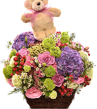Cut flowers with Bear
